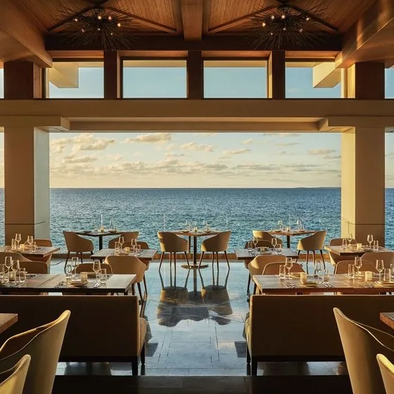 Panoramic restaurant overlooking the ocean at Infinity Heights