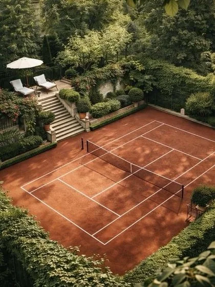 Private tennis court