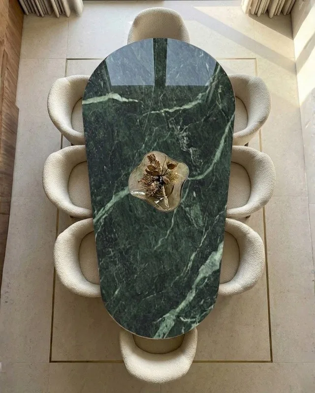 Marble table detail